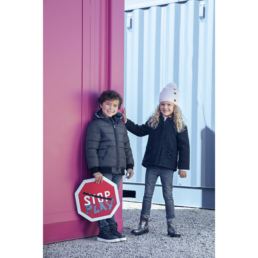 Abrigo de paño de lana y forro sherpa 