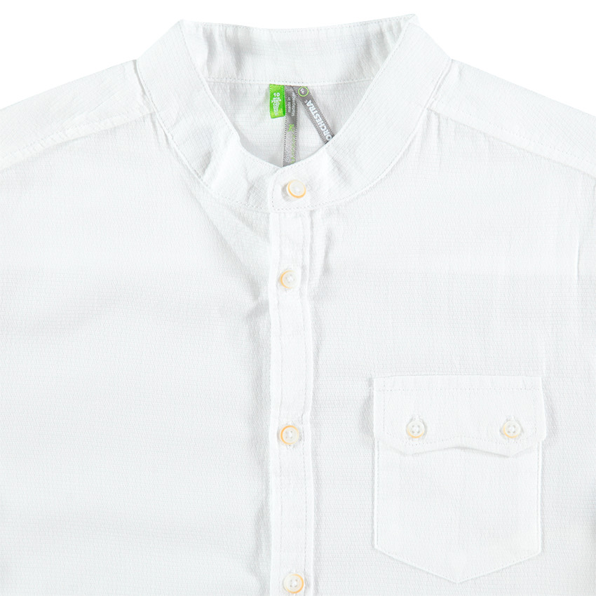 Júnior - Camisa de algodón de fantasía con bolsillos con solapa y botones 