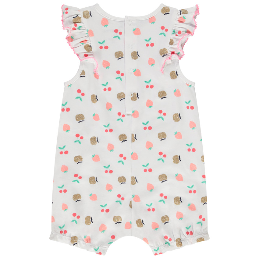 Lot de 2 combinaisons courtes imprimé pomme pour bébé fille 