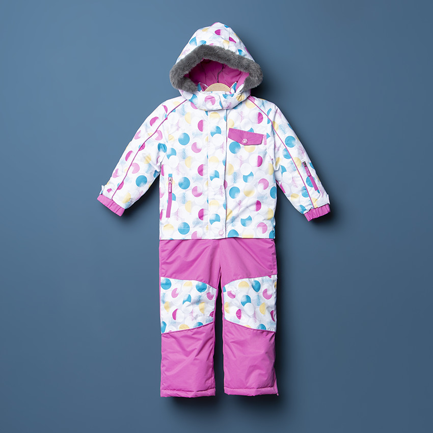 Mono de esquí con efecto 2 en 1 con lunares de colores all over 