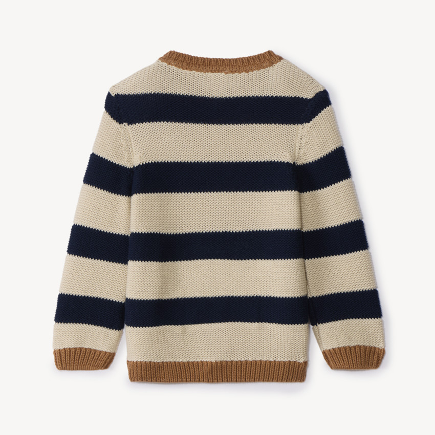 Pull manches longues en tricot à rayures pour bébé garçon 