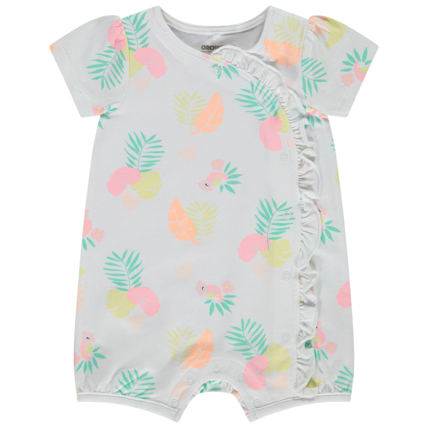 Combishort estampado tropical para bebé niña 
