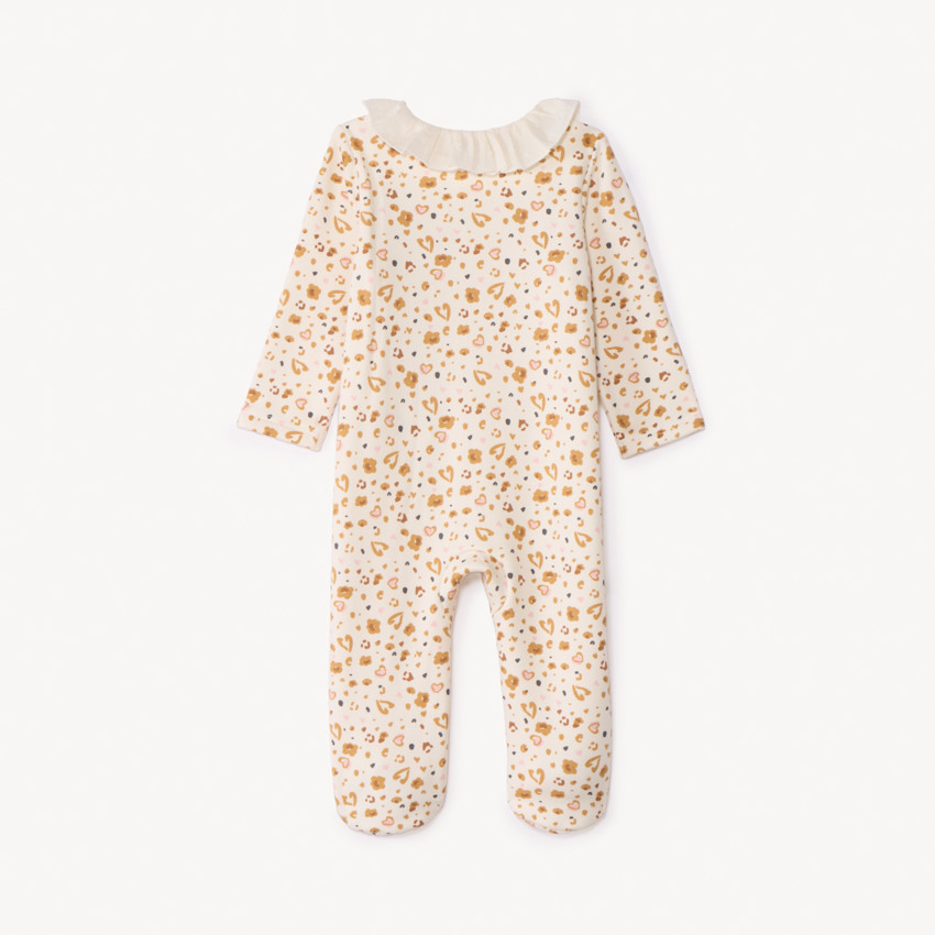 Dors bien impreso de leopardo con cuello para niña. 