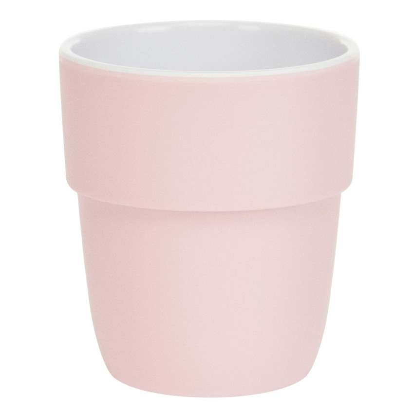 Gobelet en mélamine motif cœurs rose 