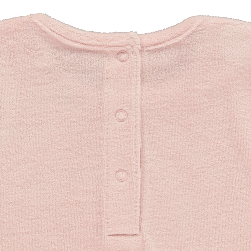 Pijama de 2 piezas de terciopelo con estampado de conejito para bebé niña 