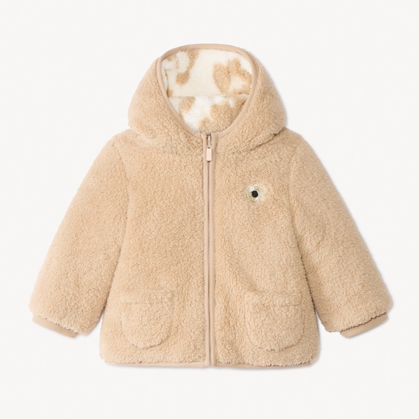 Chaqueta sherpa reversible con capucha para bebé niña 