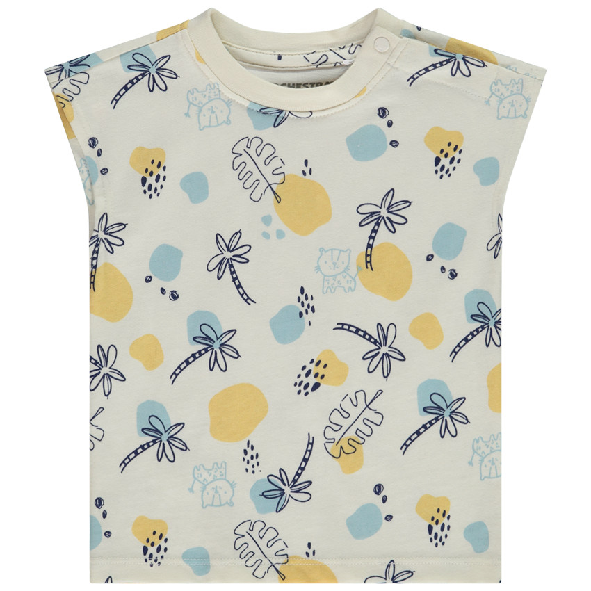 Camiseta sin mangas corte holgado con estampado fantasía para bebé niño 