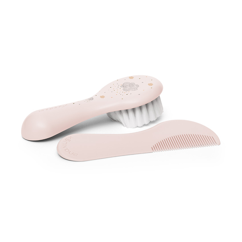 Brosse et peigne rose 