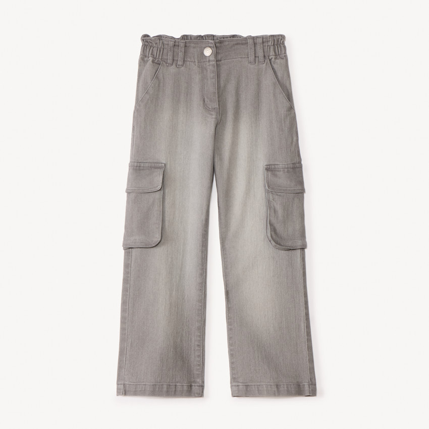 Pantalones anchos con bolsillos cargo niña 