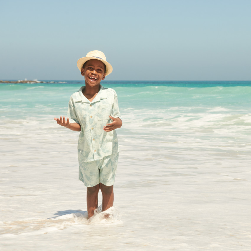 Conjunto de 2 piezas: camisa + bermuda de estilo hawaiano para niño 