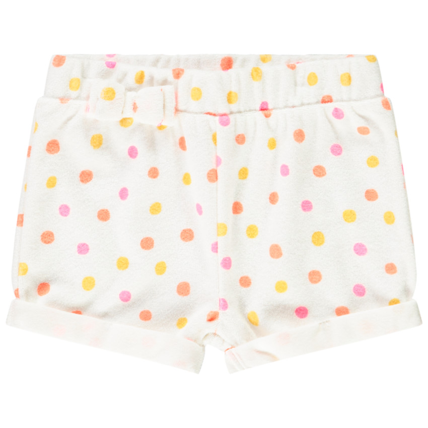 Short en éponge imprimé pois pour bébé fille 
