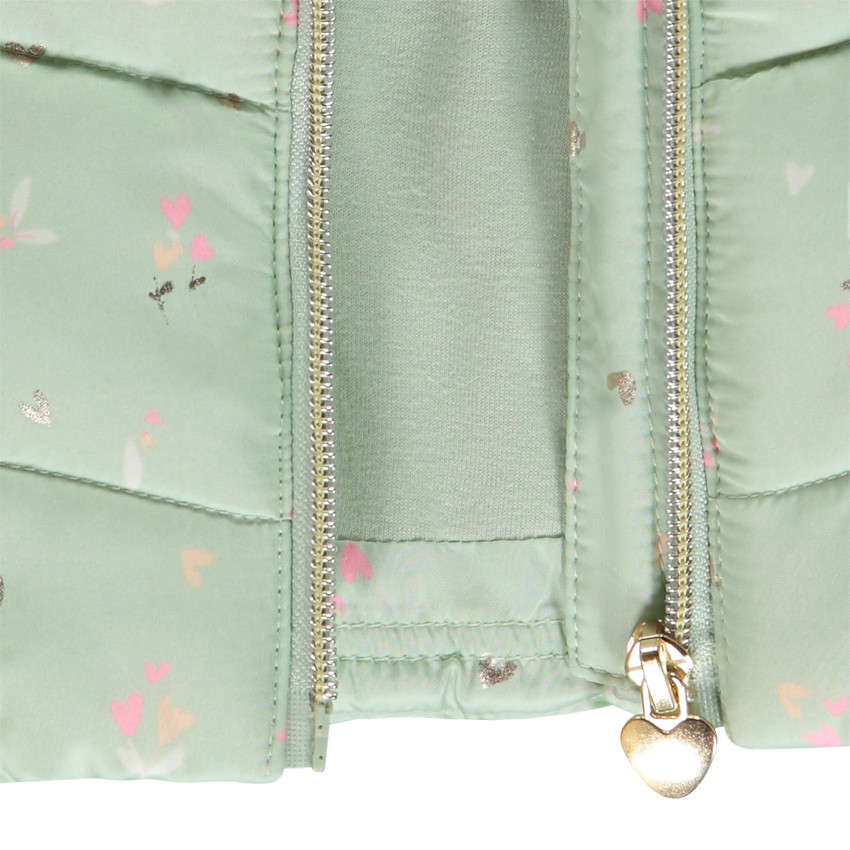 Doudoune sin mangas estampado flores/corazones para bebé niña 
