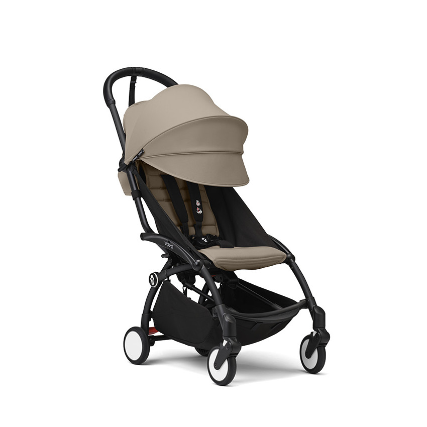 Silla de paseo Stokke® YOYO³ a partir de 6 meses - Chasis negro/ Unidad de asiento topo 
