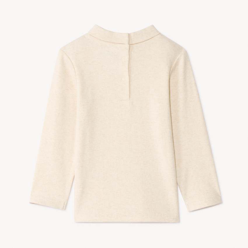 Pelele de punto acanalado con cuello alto y escritura brillante para bebé niña 