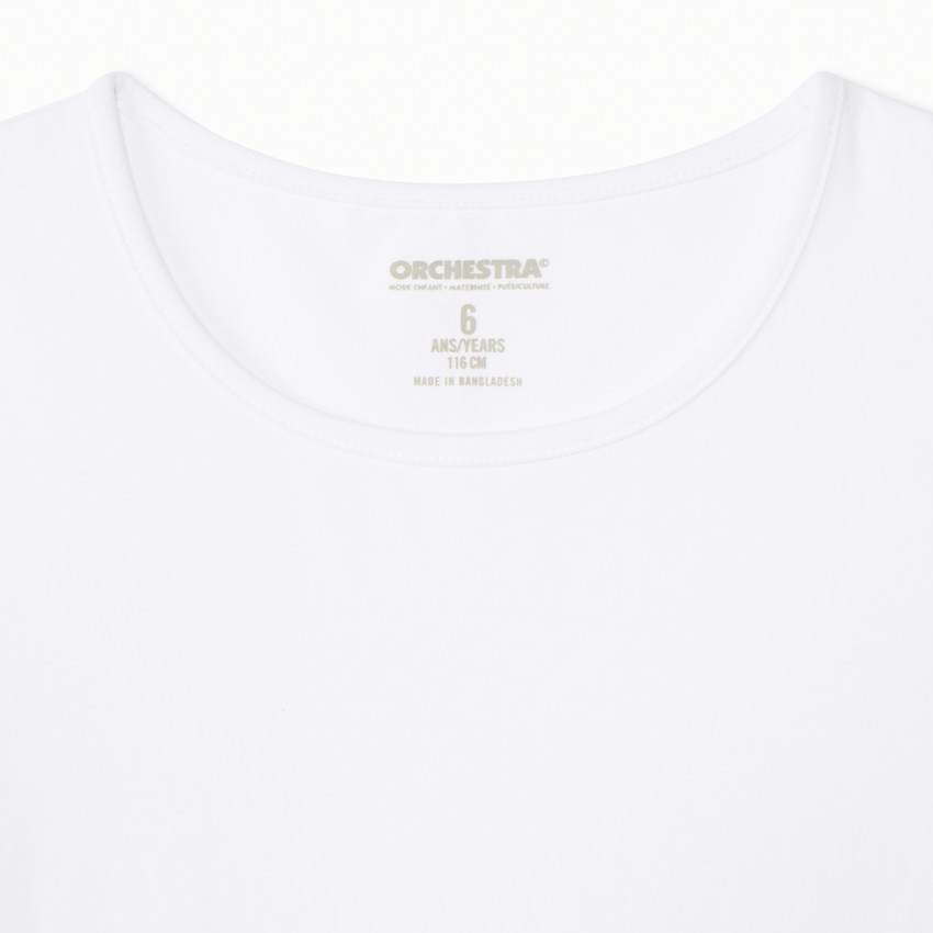 Lote de 3 camisetas lisas de manga corta blancas para niña 