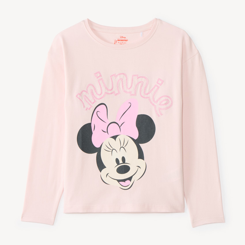 Camiseta de niña de manga larga con estampado de Minnie de Disney. 