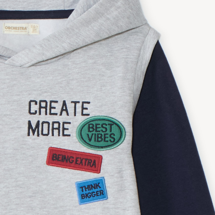 Conjunto de chándal y sudadera con capucha para niño color block 