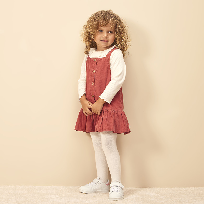 Camiseta de manga larga de punto calado para bebé niña 