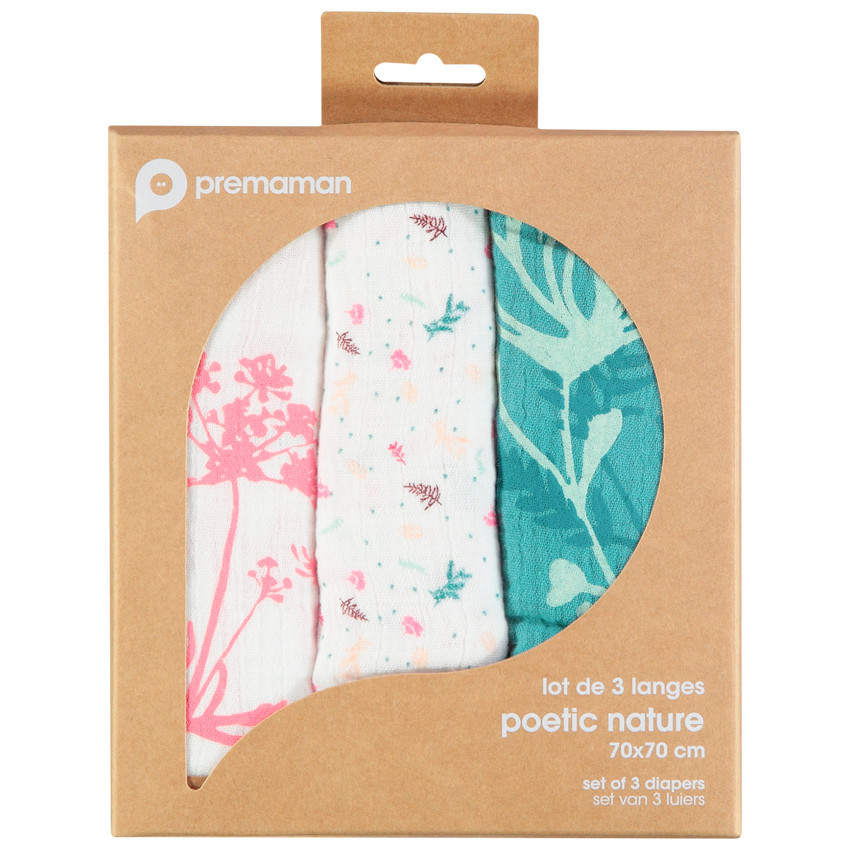 Pack de 3 muselinas de gasa de algodón para niña  Additional Pack de 3 muselinas de gasa de algodón para niña