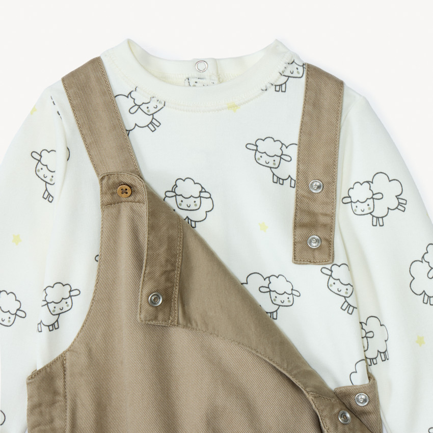Ensemble 2 pièces motif moutons pour bébé garçon 