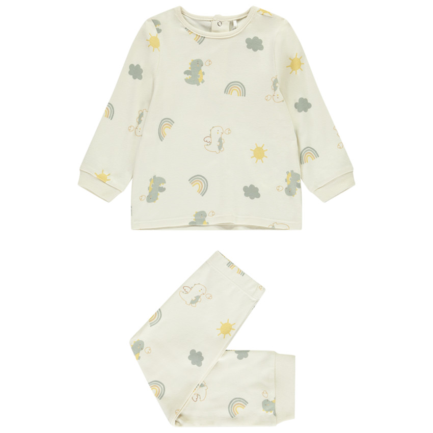 Pack de 2 pijamas de bebé niño con estampado divertido y acabados variados según la edad. 