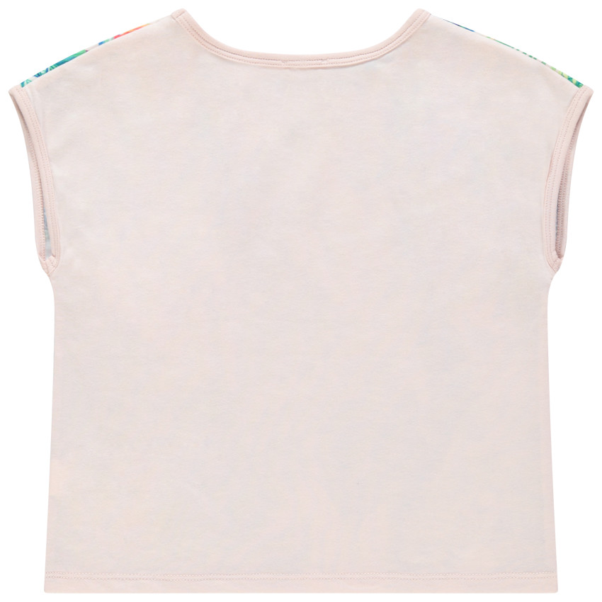 Camiseta manga corta estampado vegetal y leopardos 