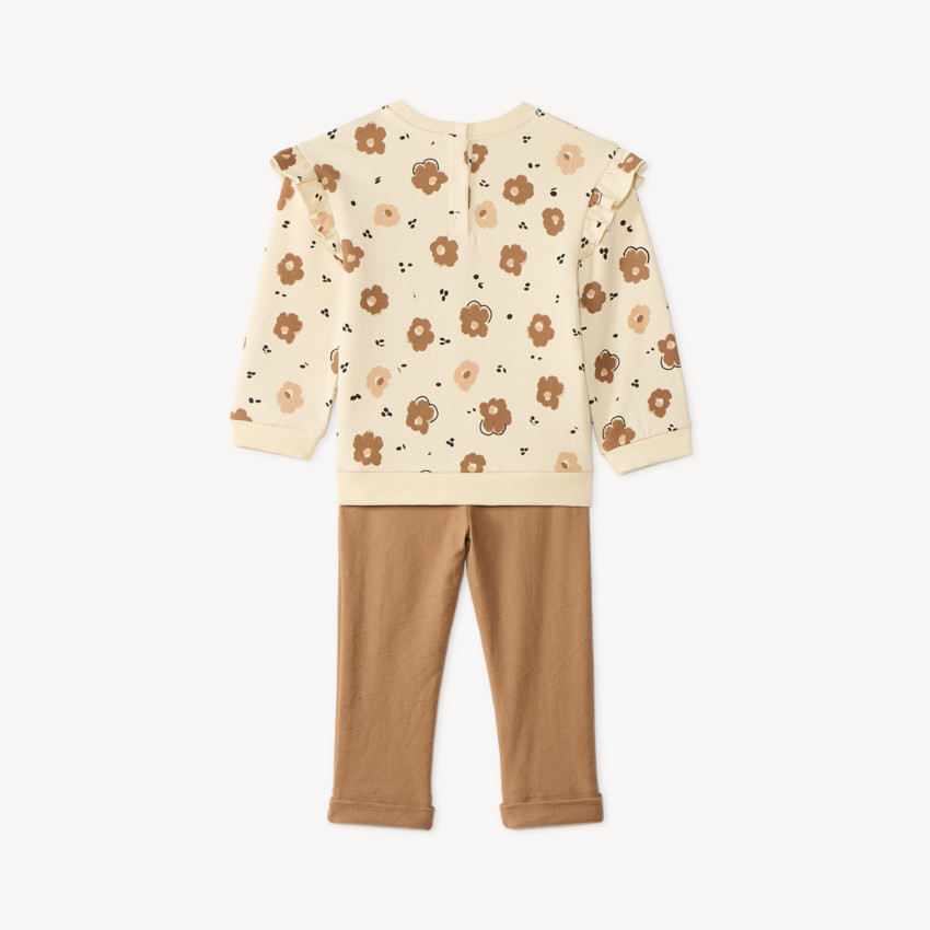 Conjunto de chándal con estampado de flores para bebé niña 