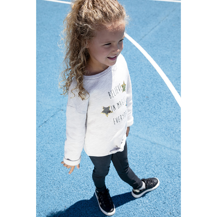 Pack de 2 leggings unis con pespuntes para niñas 