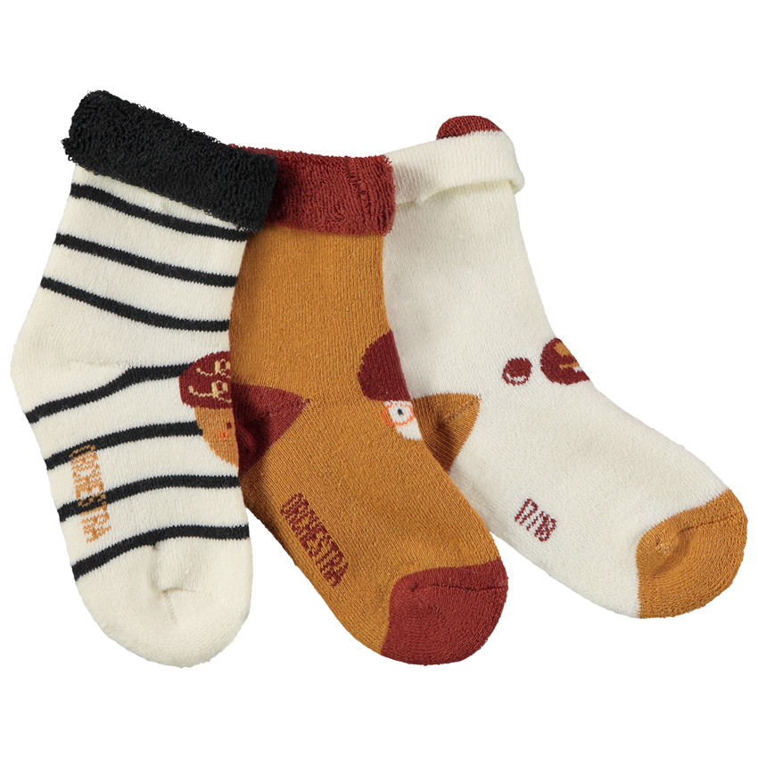 Lote de 3 pares de calcetines con motivos de bosque para bebé niño 