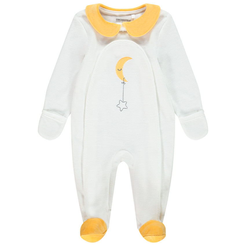 Pelele de terciopelo con bordado de luna para bebé niña 