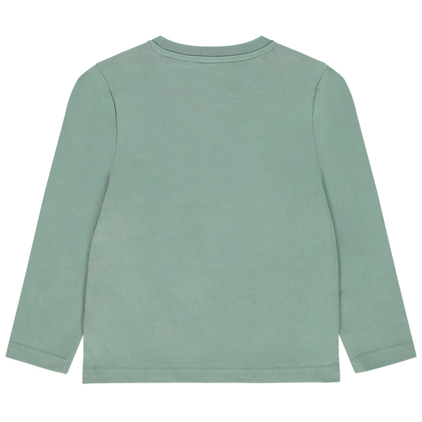 Camiseta de manga larga con bolsillo estampado de animal para niño 