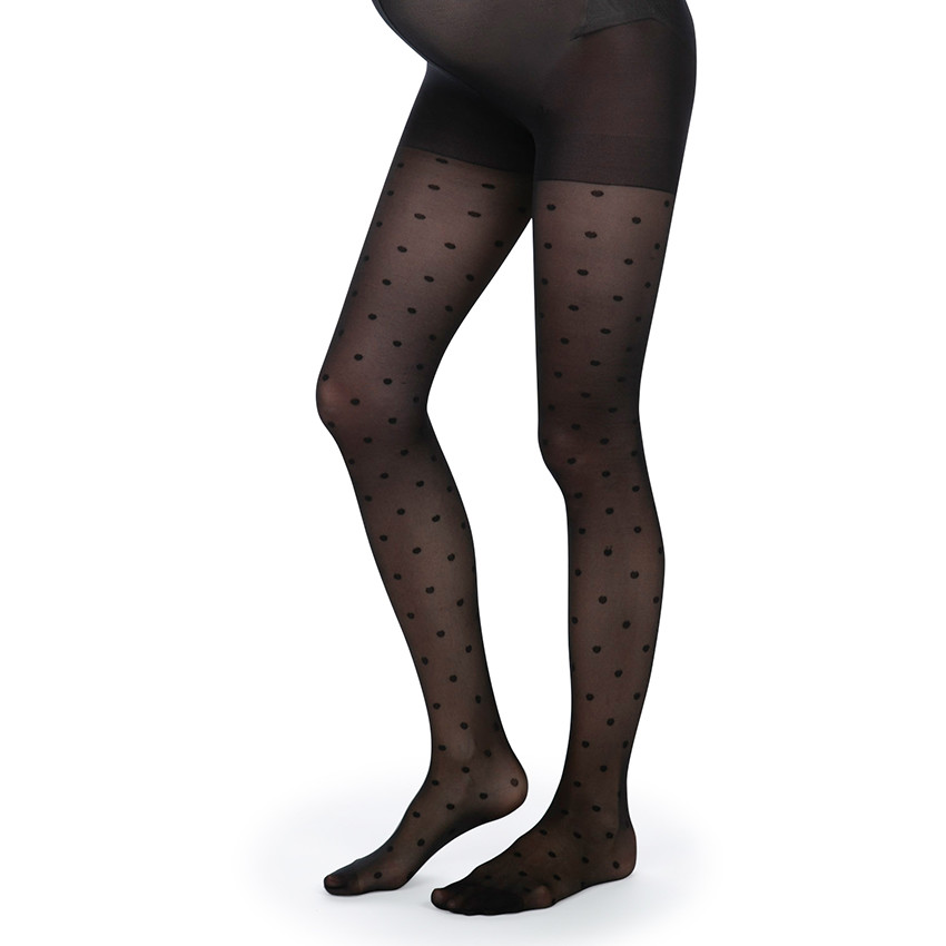 Collants de embarazo 30 Deniers con lunares por todas partes 