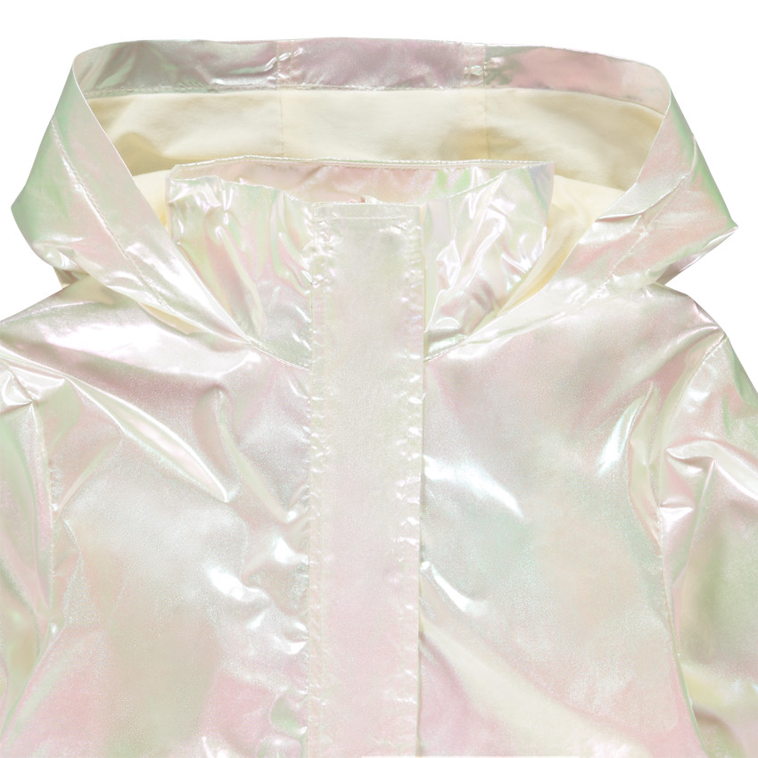 Chaqueta cortavientos iridiscente de jersey forrada para niña 