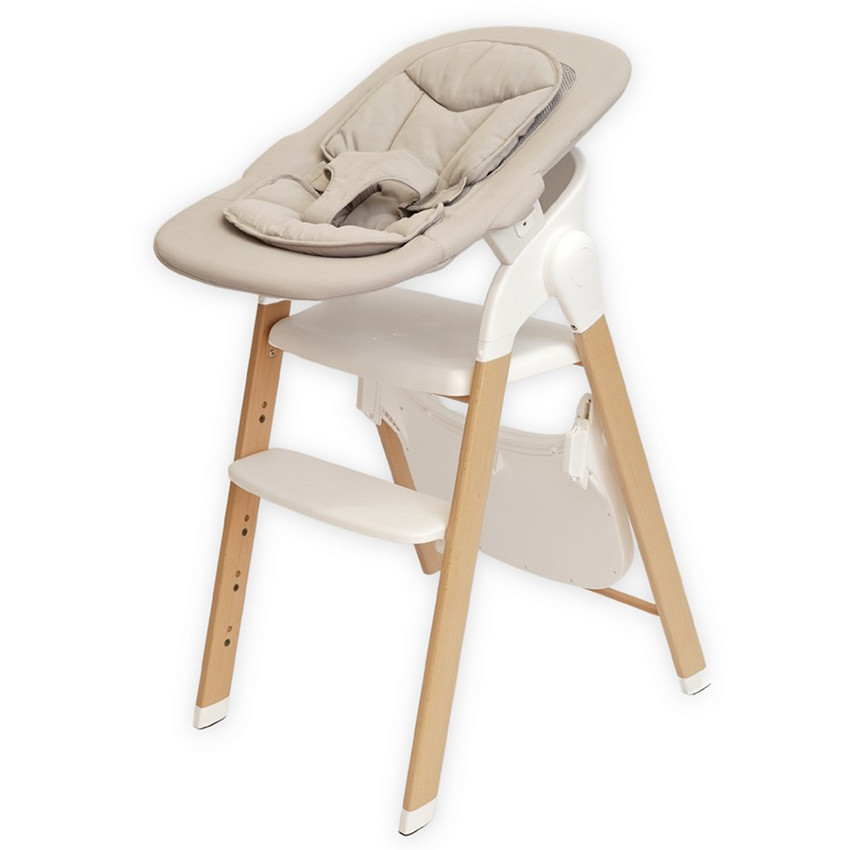 Chaise haute Grow With Me évolutive pliable Bois/Blanc 