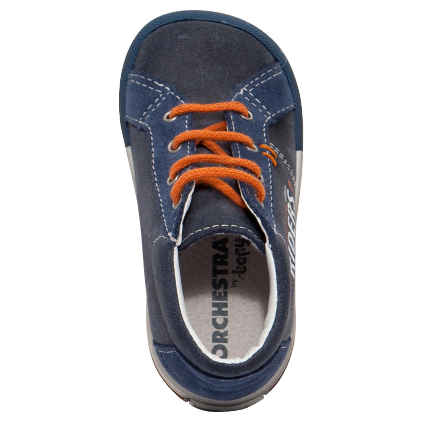 Botines de cuero con inscripción estampada 