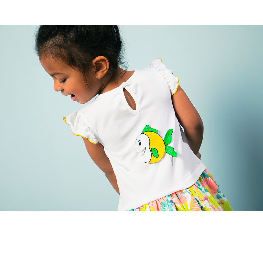 Robe 2 en 1 imprimé tropical pour bébé fille 