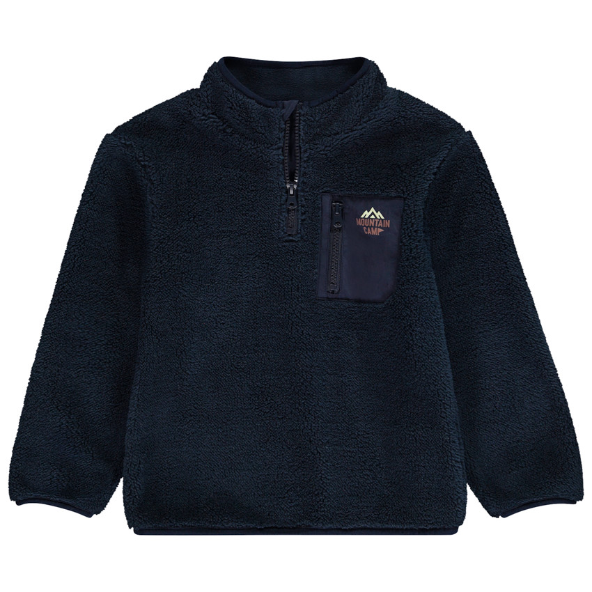 Sudadera de polar con cuello camionero para niño 