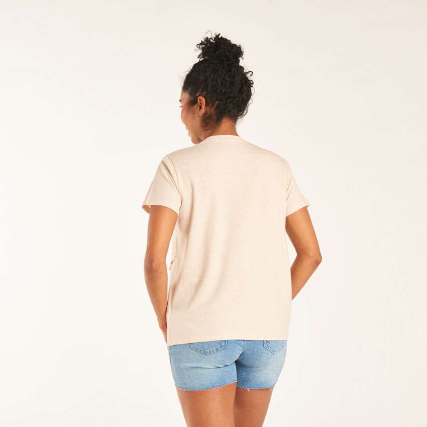 Camiseta de manga corta en forma de envoltura para lactancia. 