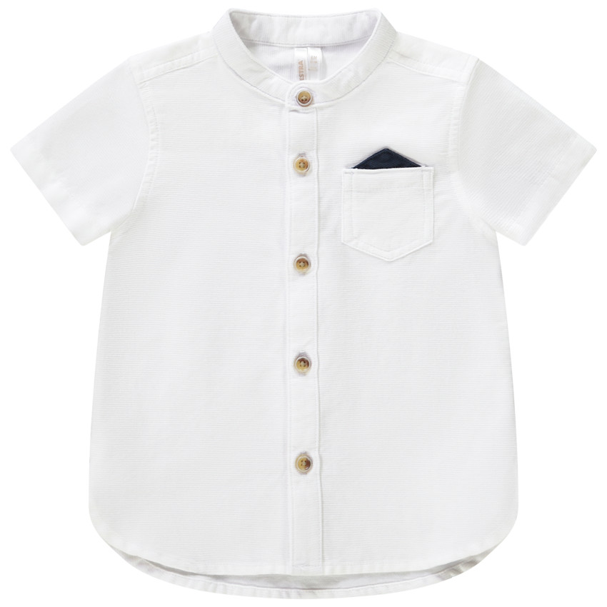 Camisa manga corta cuello mao con pañuelo para bebé niño 