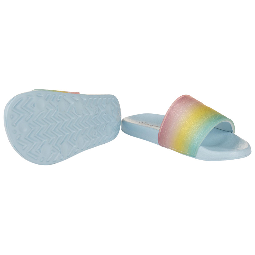 Chanclas de arcoíris brillantes para niña con tira según la talla 