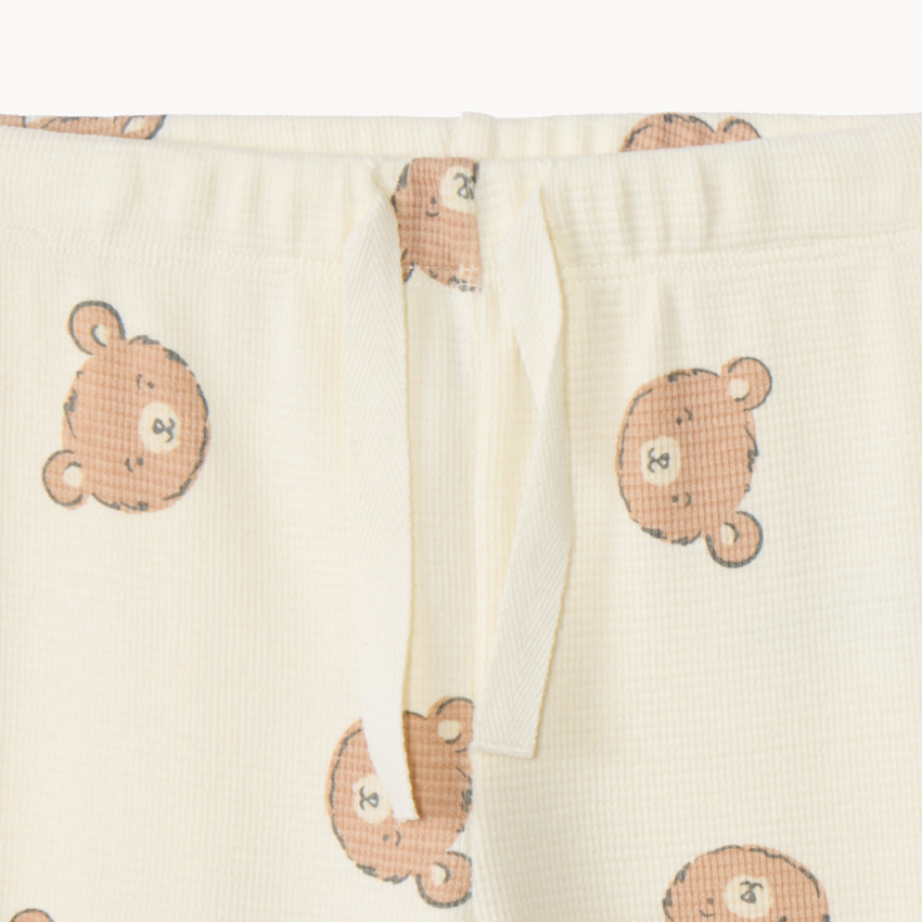 Conjunto de jogging con osito de punto nido de abeja para bebé 