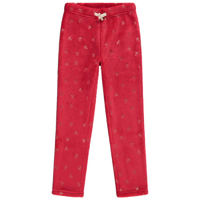 Conjunto de pijama navideño de 2 piezas en sherpa de oso polar para niña 