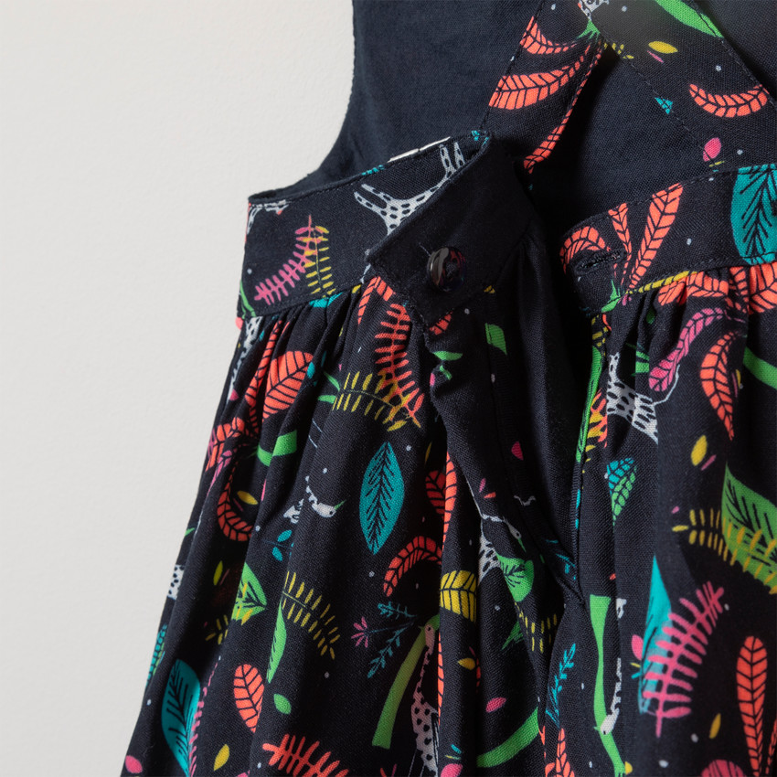 Vestido con estampado végétal all-over 