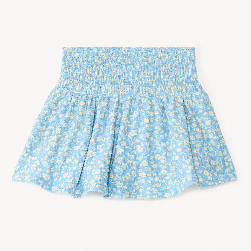 Falda-pantalón con cintura fruncida y estampado de flores para niña 