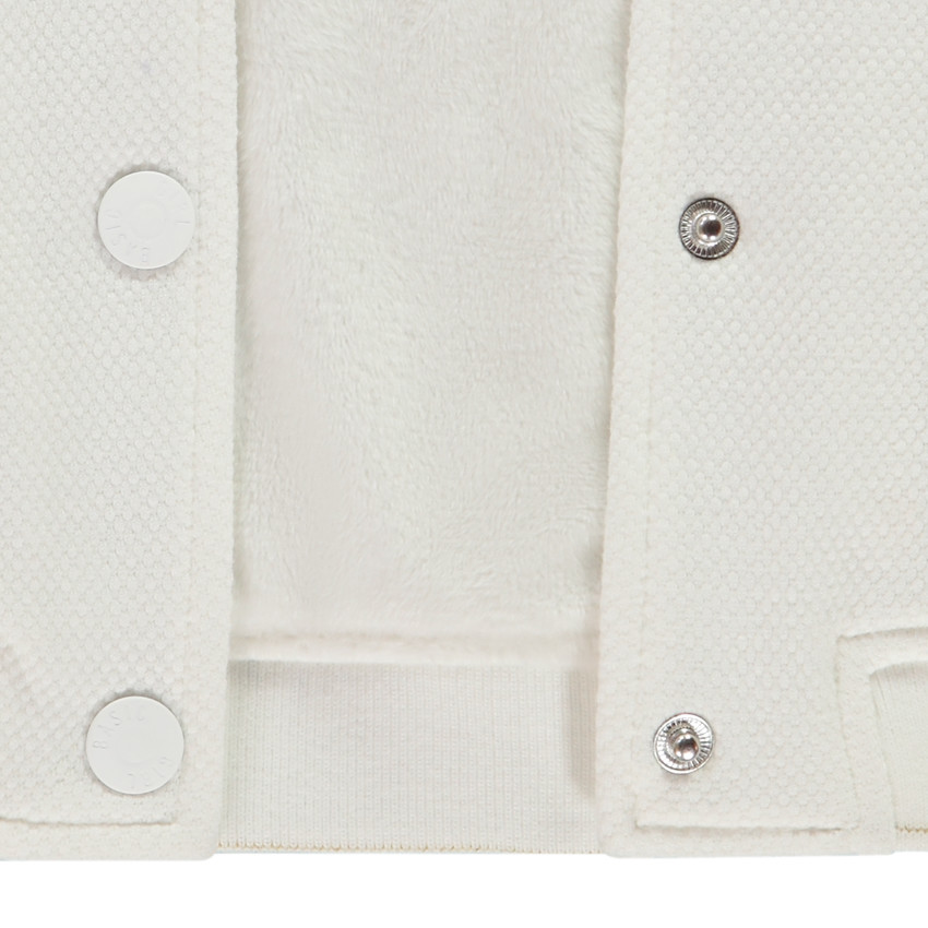 Chaqueta bomber de punto con forro de sherpa para niña 