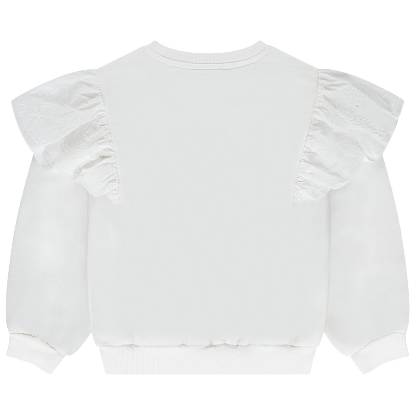 Sudadera lisa de felpa con volantes bordados para niña  Additional Sudadera lisa de felpa con volantes bordados para niña