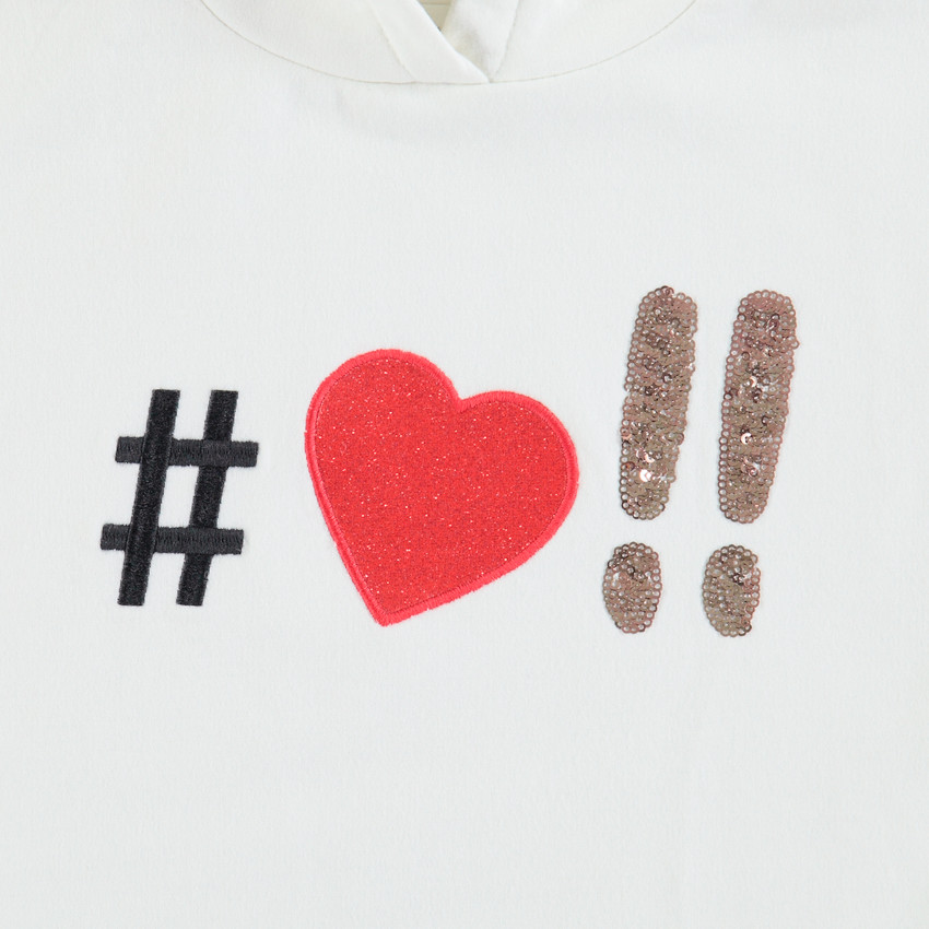 Pantalón de chándal con motivos brillantes y pantalón con inscripciones estampadas 