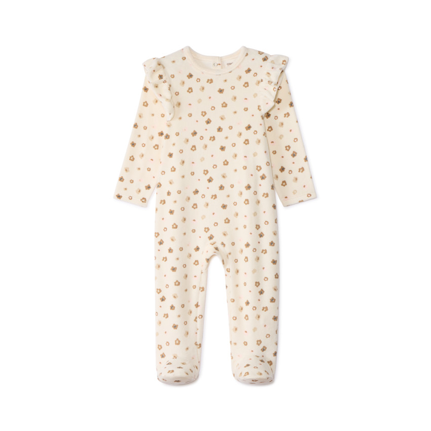 Lot de 2 dors-bien fantaisie en velours pour bébé fille avec ouvertures différentes selon l'âge 