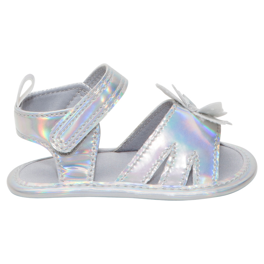Sandalias flexibles brillantes con mariposa 