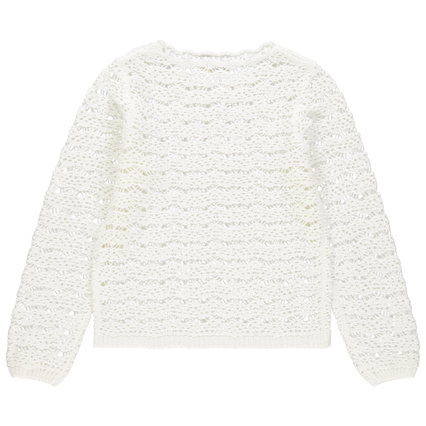 Pull en maille ajourée blanc 